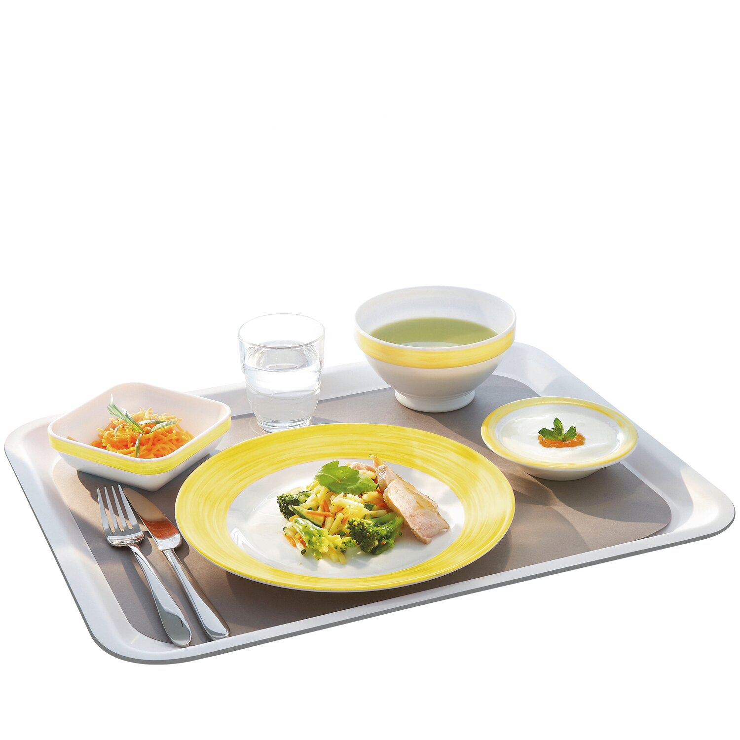 Restaurant Teller flach 250 mm gelb VP 6/48/864 Brush Yellow