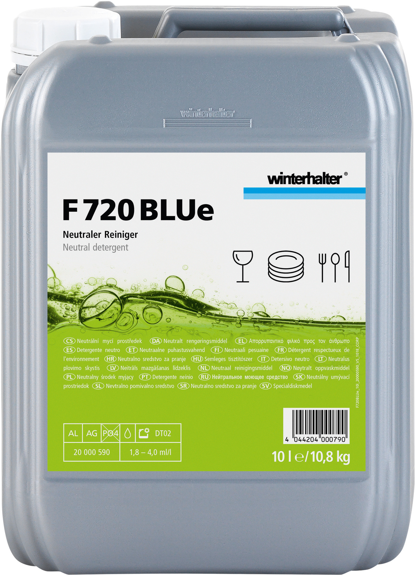 Spezial-Bistroreiniger F 720 BLUe / 10,00 l Kanister