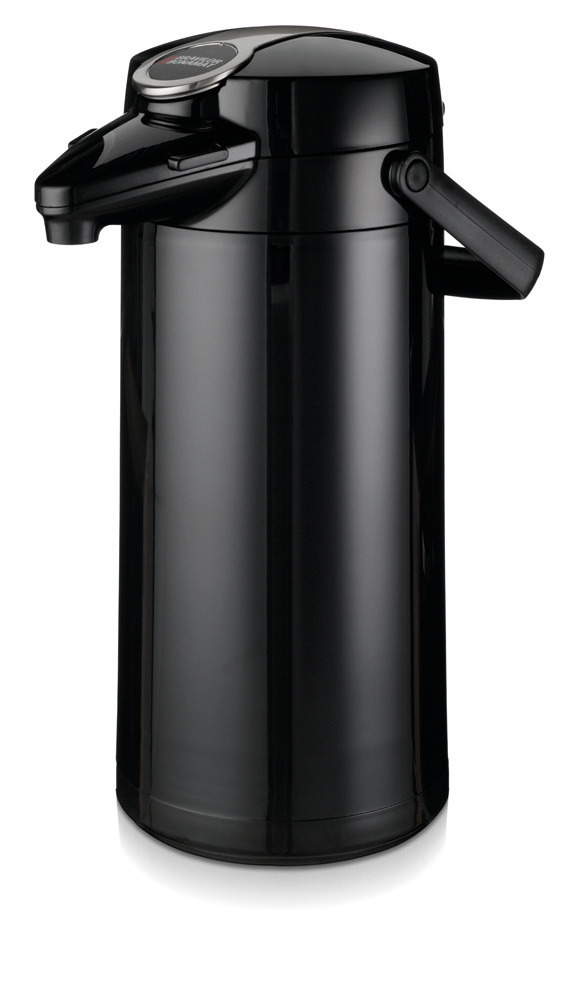Isolierkanne Furento 2,20 l / mit  Druckhebel / mit Glaseinsatz schwarz