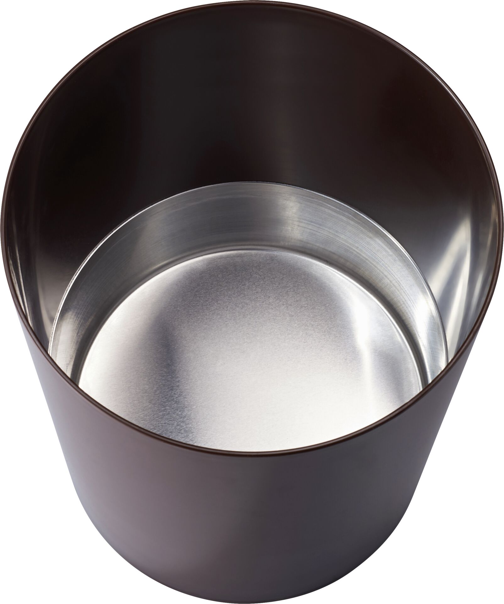 Papierkorb mit Metallboden braun