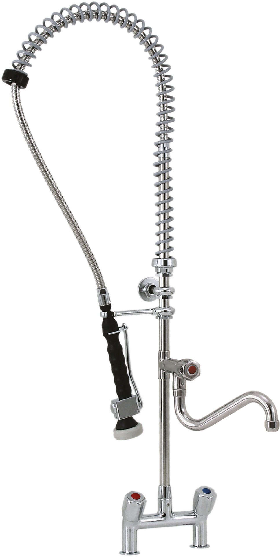 Zweilocharmatur Geschirr-Waschbrause mit Schwenkhahn H=1080 mm