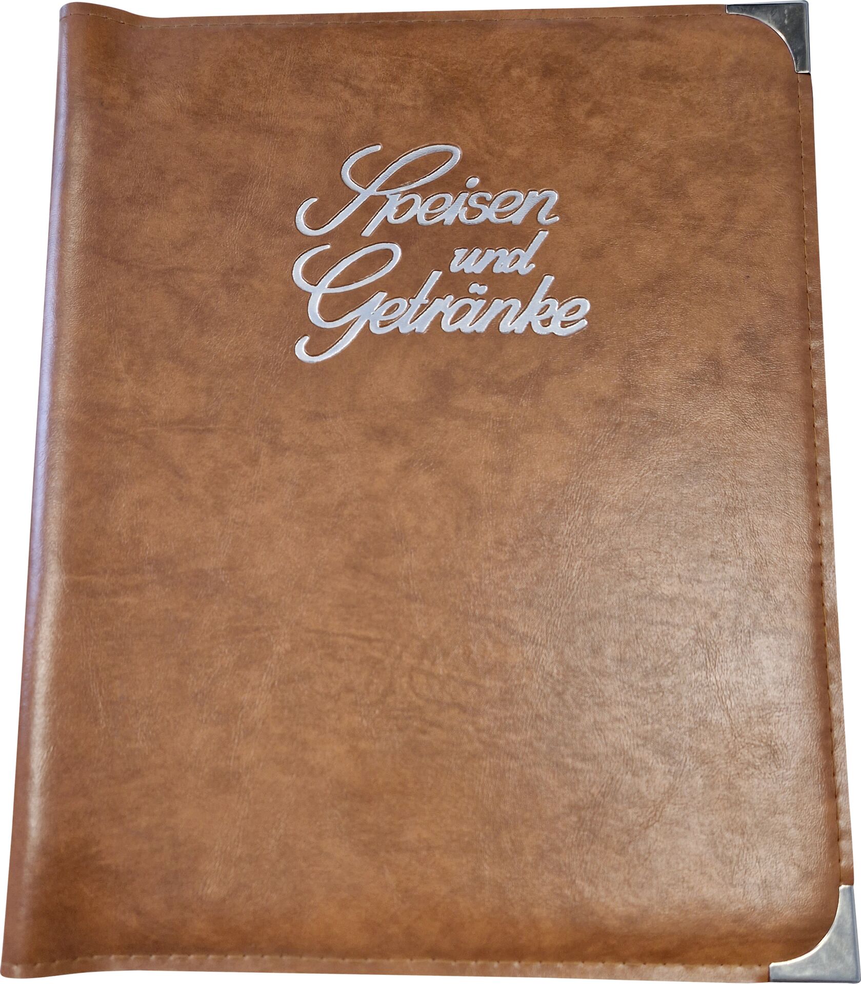 Speisekarte Metallecken silber Speisenkarte