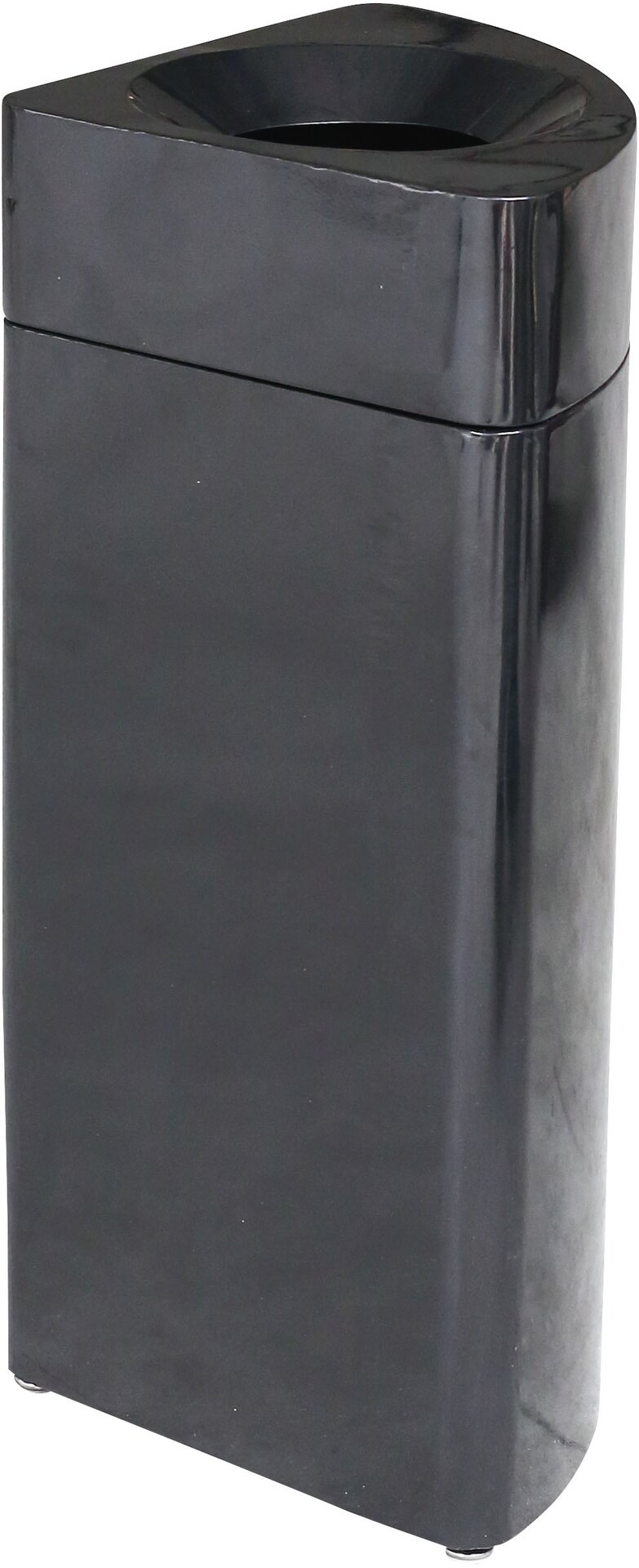 Selbstlöschender Abfalleimer 40 l, 1/4 Kreis, schwarz