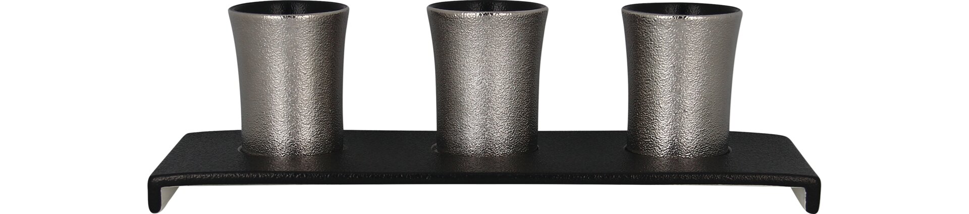 Platte rechteckig für 3 Tassen o. Henkel 300 x 110 mm silver