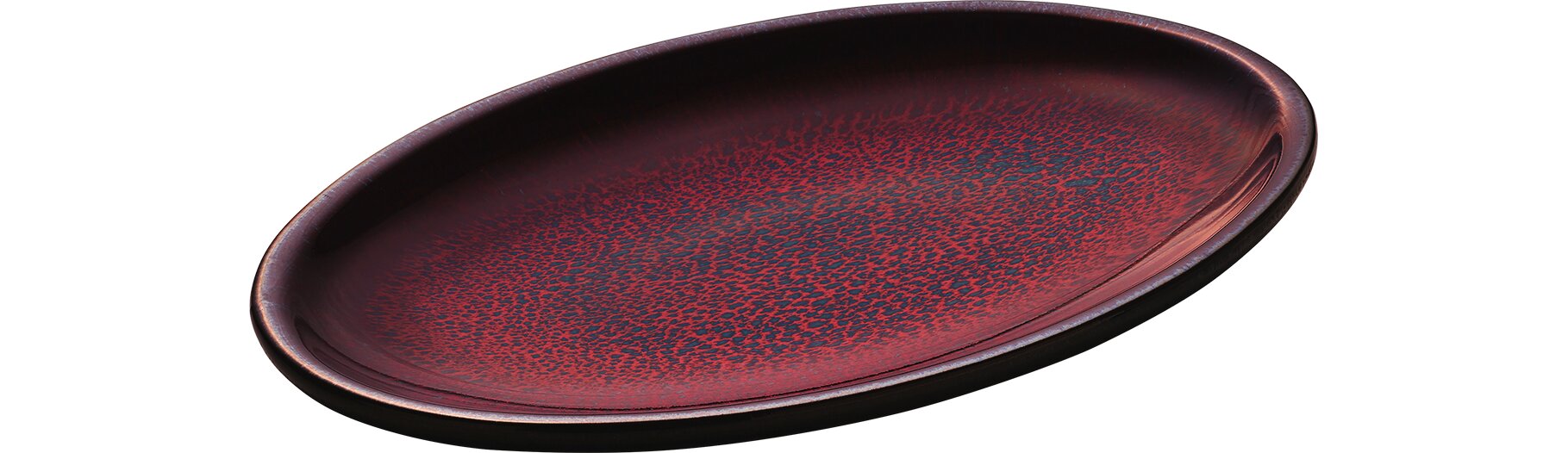 Platte oval 260 x 170 mm rot Glow