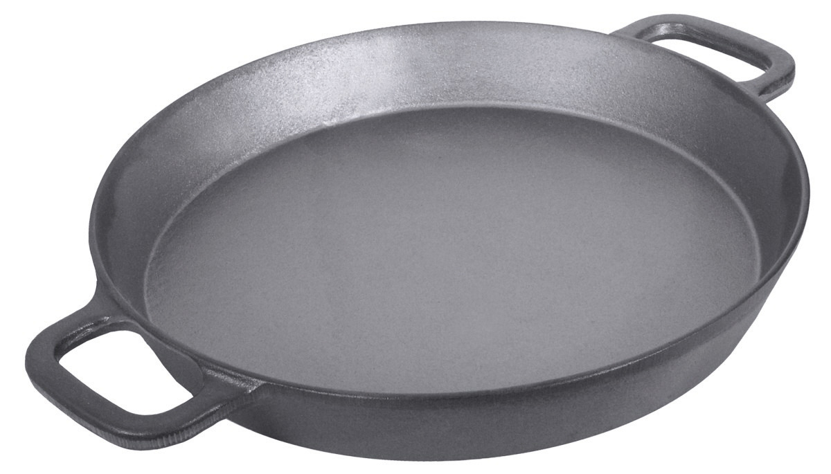 Eisenguss-Riesenpfanne 500 x 500 x 70 mm 2 angegossene Griffe Eisenguss-Riesenpfanne 500 x 500 x 70 mm 2 angegossene Griffe
