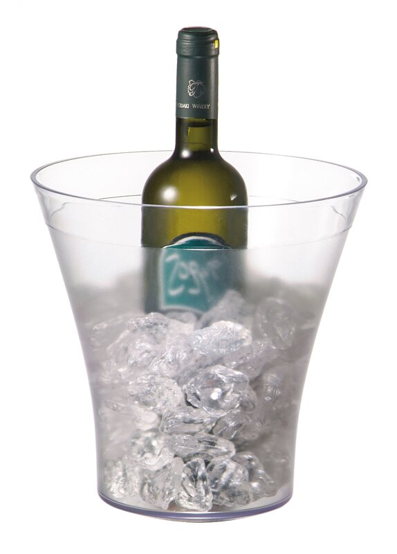 Wein- / Sektkühler 4,00 l / 220 x 220 x 230 mm Rand klar, transparent gefrostet