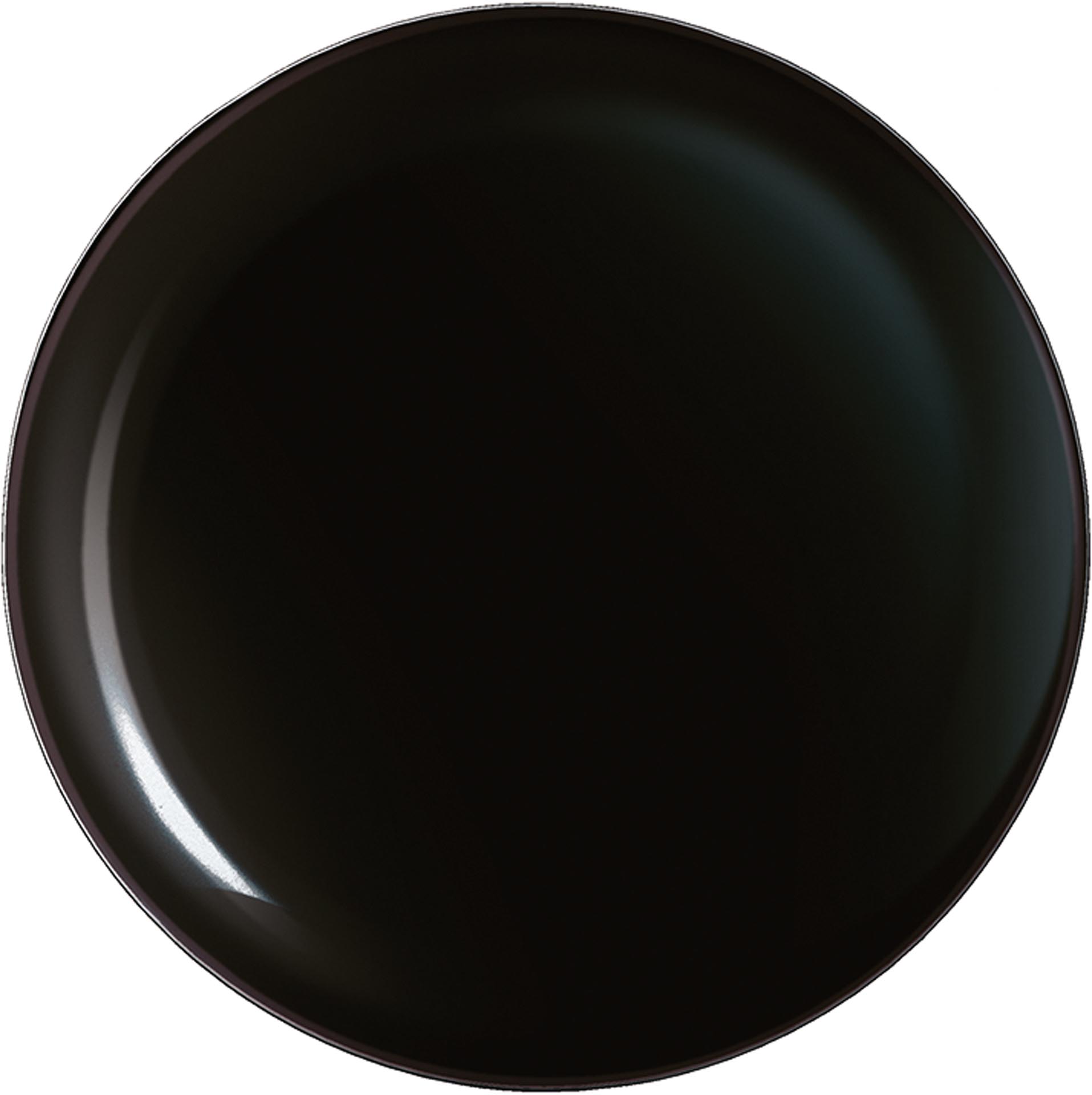 Hartglasgeschirr "Evolution" schwarz Teller Coup flach Ø19 cm