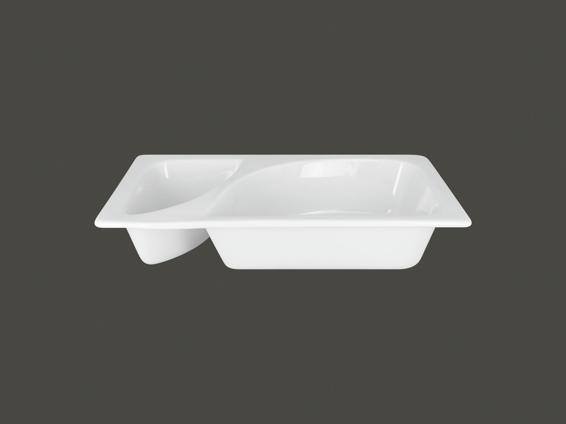 GN-Schale GN 1/3 geteilt 325 x 176 x 65 mm plain-white Zamma