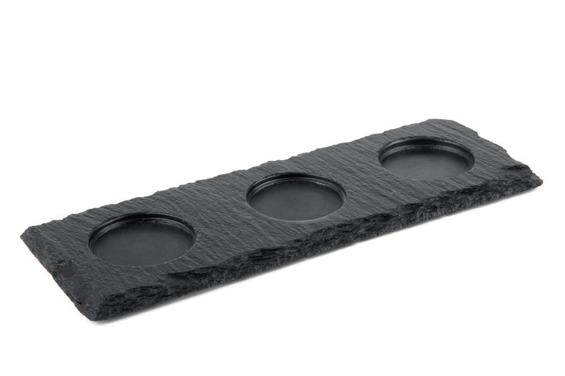 Naturschieferplatte 280 x 100 mm / 4 bis 7 mm hoch mit 3 Absätzen 60 mm
