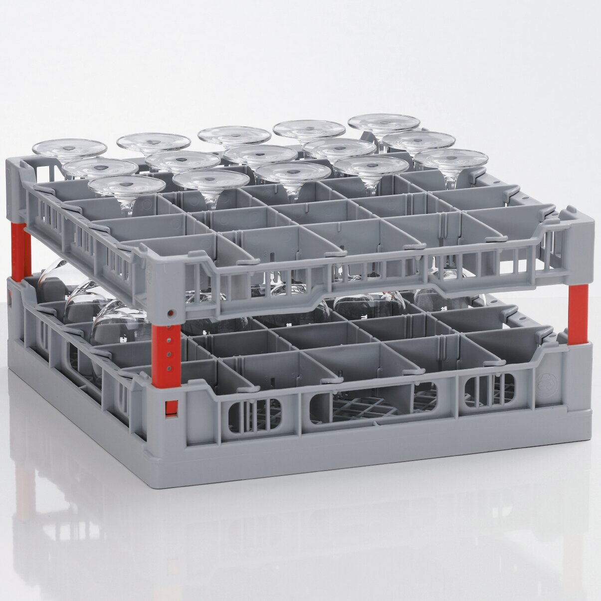 Gläserkorb Kunststoff für 25 Gläser / 400 x 400 mm / max. Glashöhe 160 mm