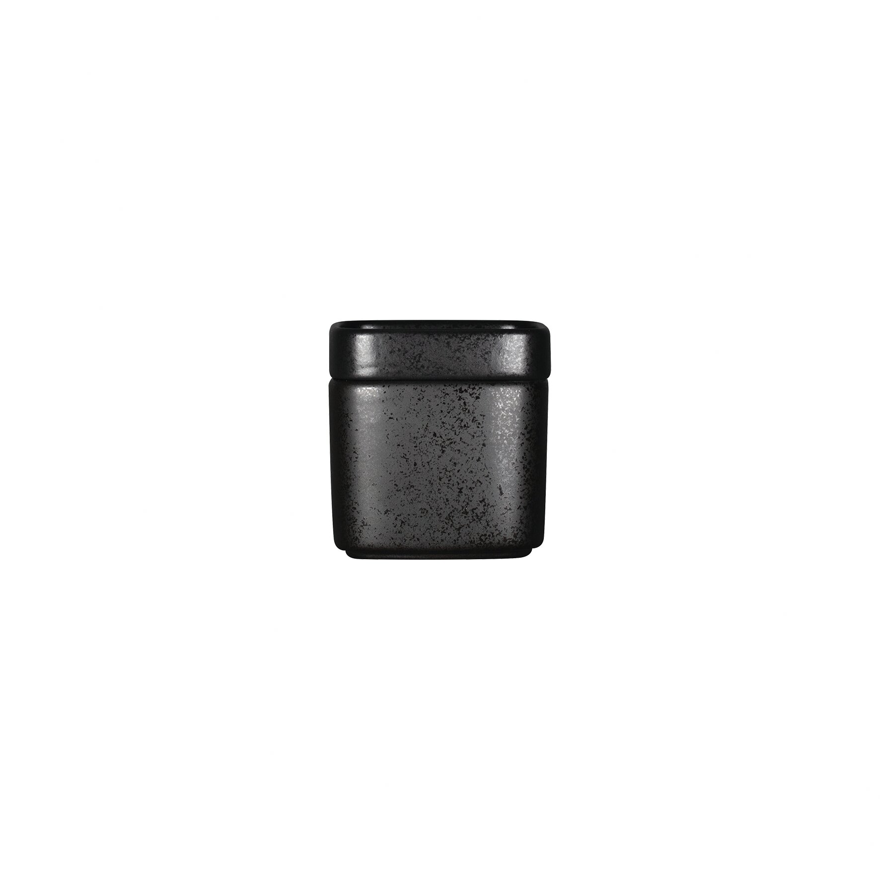 Teller flach quadratisch 80 x 80 mm schwarz Karbon Fractal