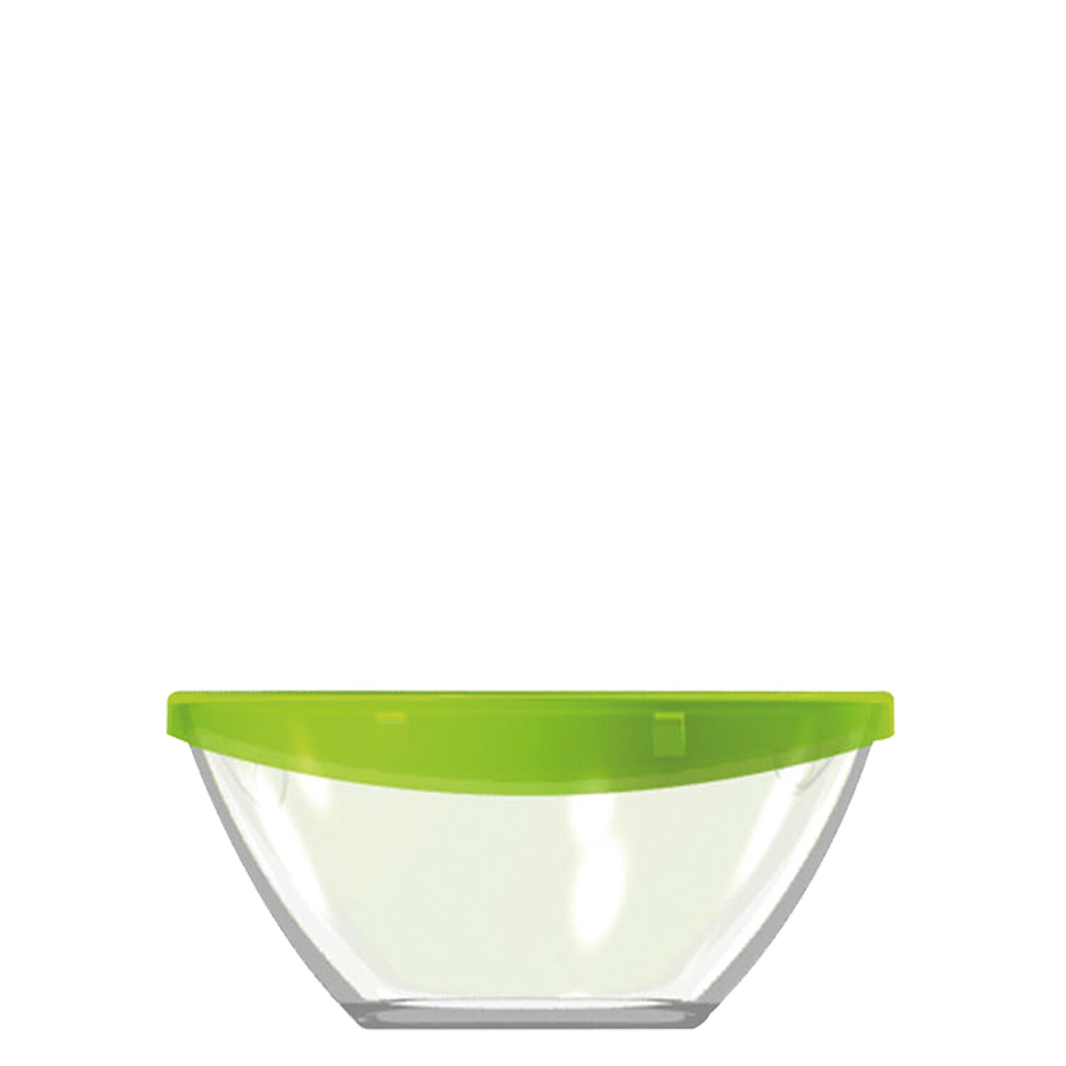 Bowl rund 235 mm / 2,60 l transparent mit grünem PP Deckel Keep´n