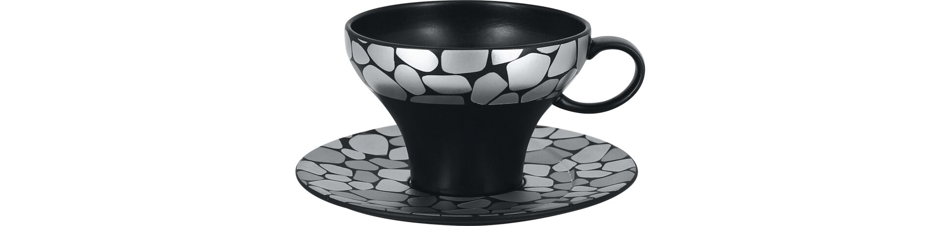 Cappuccinotasse 0,28 l silber / schwarz