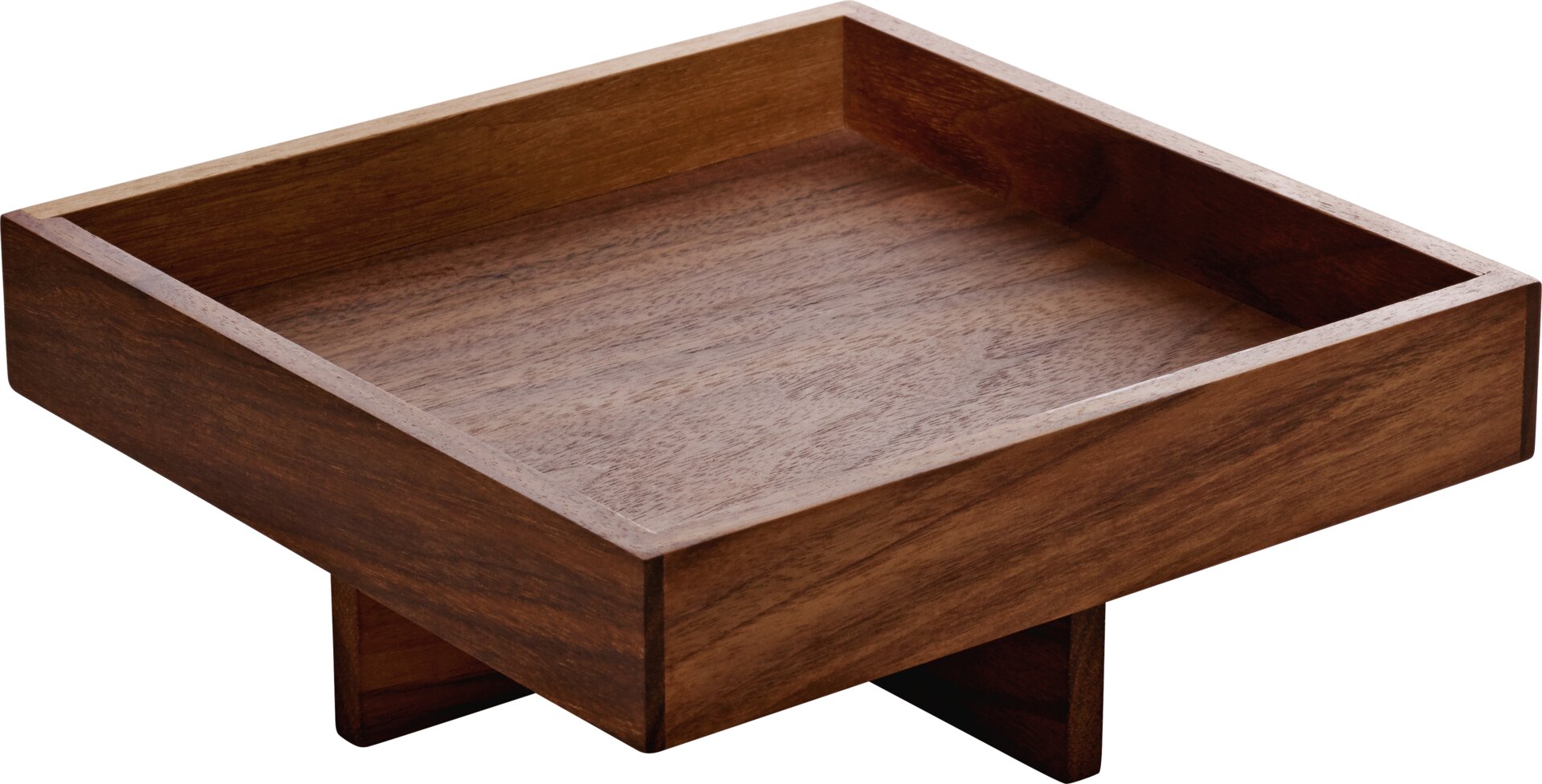 Menage eckig 180 x 180 mm Nussbaum auf Fuß 40 mm Ananti