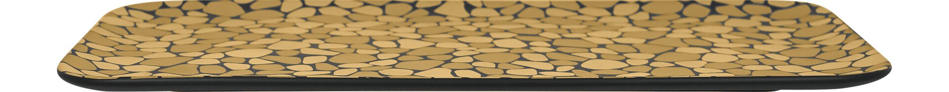Platte rechteckig 380 x 210 mm schwarz / gold