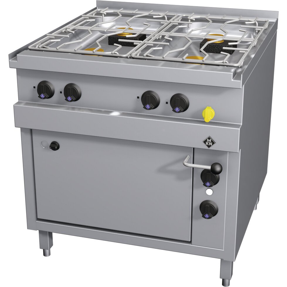 Gas-Herd 4-flammig mit Elektrobackofen GN 2/1 Optima 850