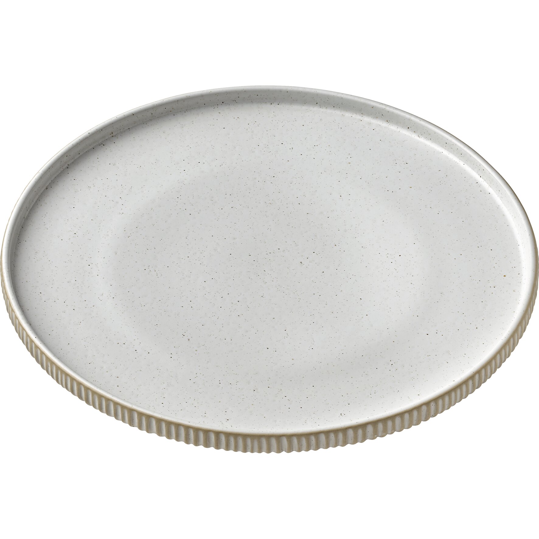 Teller flach rund hoher Rand Relief 270 mm / 0,58 l weiß Nara weiß