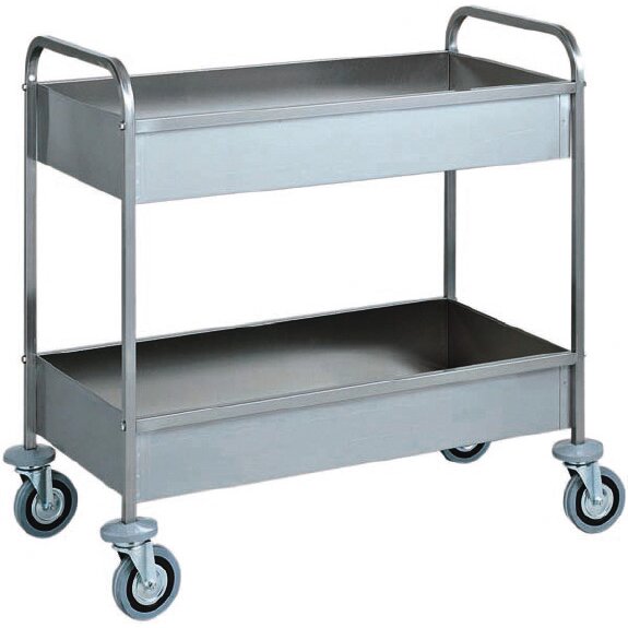 Abräumwagen 2 Wannen Edelstahl 1010 x 570 x 970 mm black
