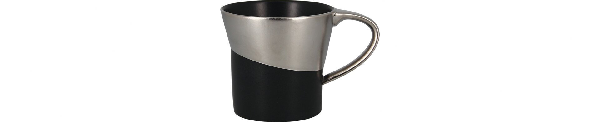 Kaffeetasse 83 mm / 0,23 l schwarz / silber