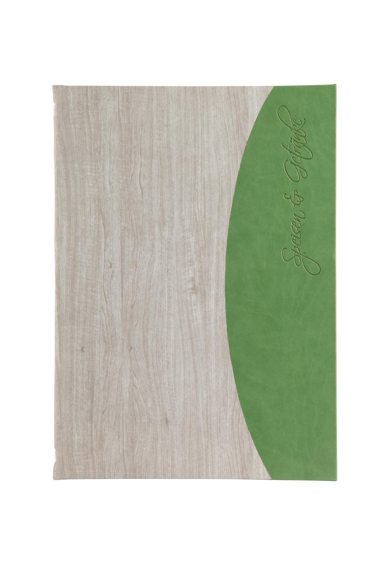Speisenkarte "Felie" A4 white wash + grün