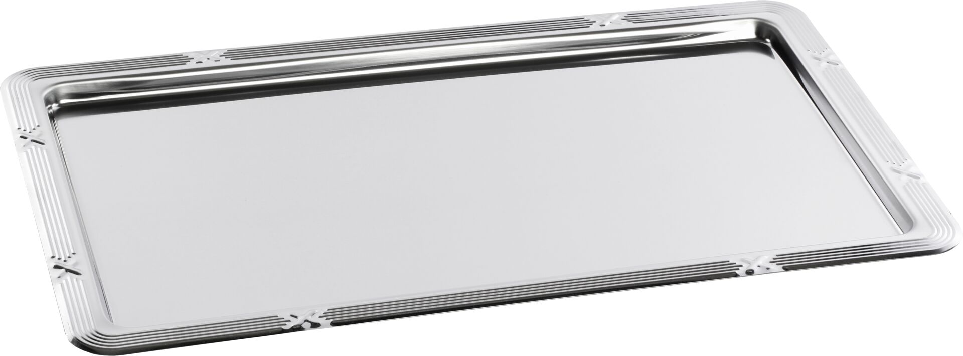 Serviertablett Edelstahl GN 1/1 mit Dekorrand