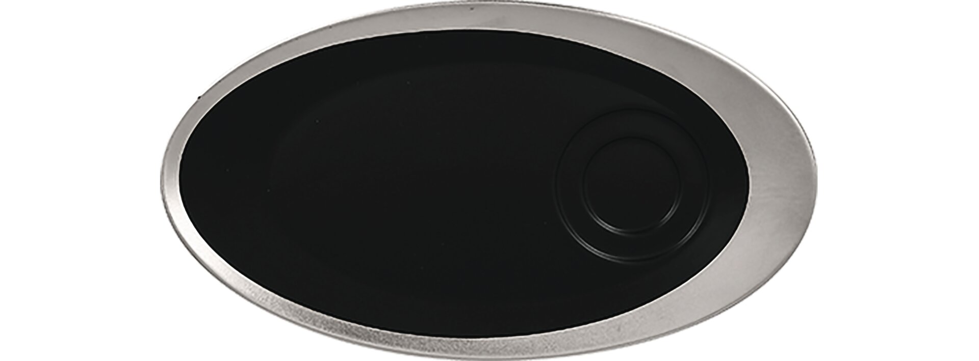 Untertasse oval 290 x 160 mm für GICU23/GICU09 schwarz / silber