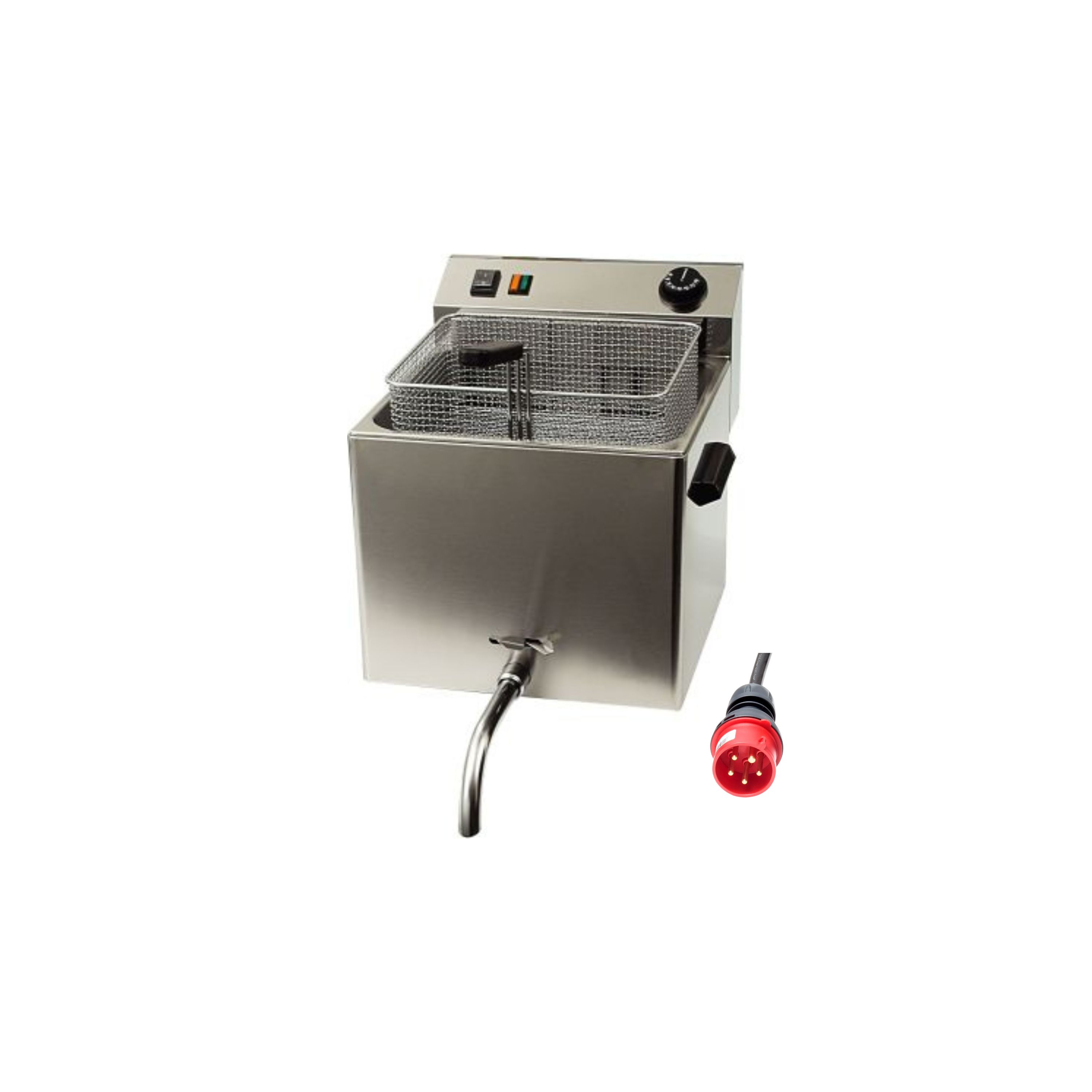 Fritteuse, 1 x 10 ltr., 400 V mit Ablasshahn