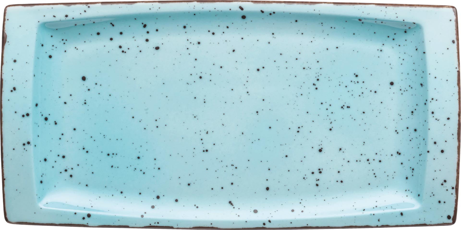 Platte flach eckig "Granja" aqua 18 x 36 cm