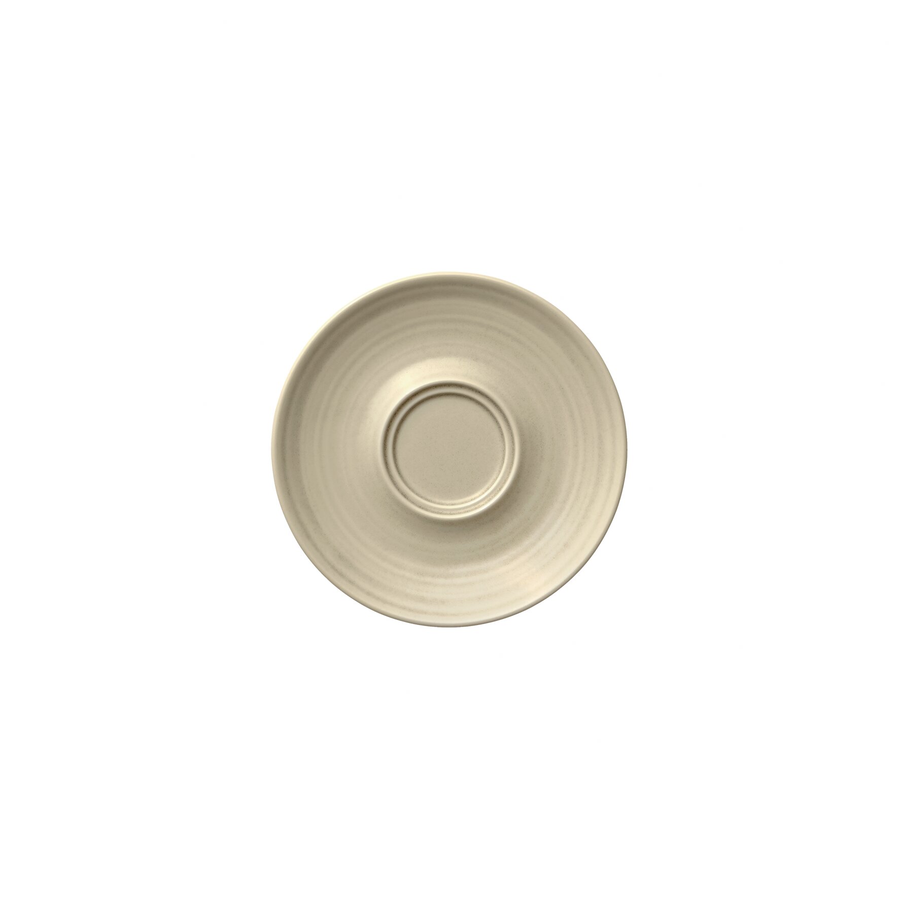 Untertasse rund mit Doppelspiegel Struktur 166 mm sand Country House