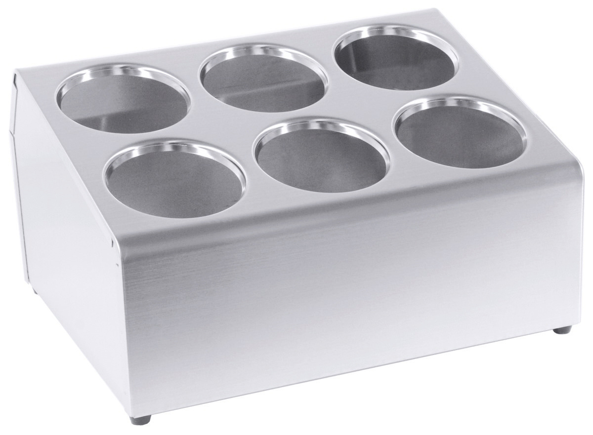 Besteckbehälter für 6 Besteckköcher 380 x 300 x 200 mm seidenmatt poliert
