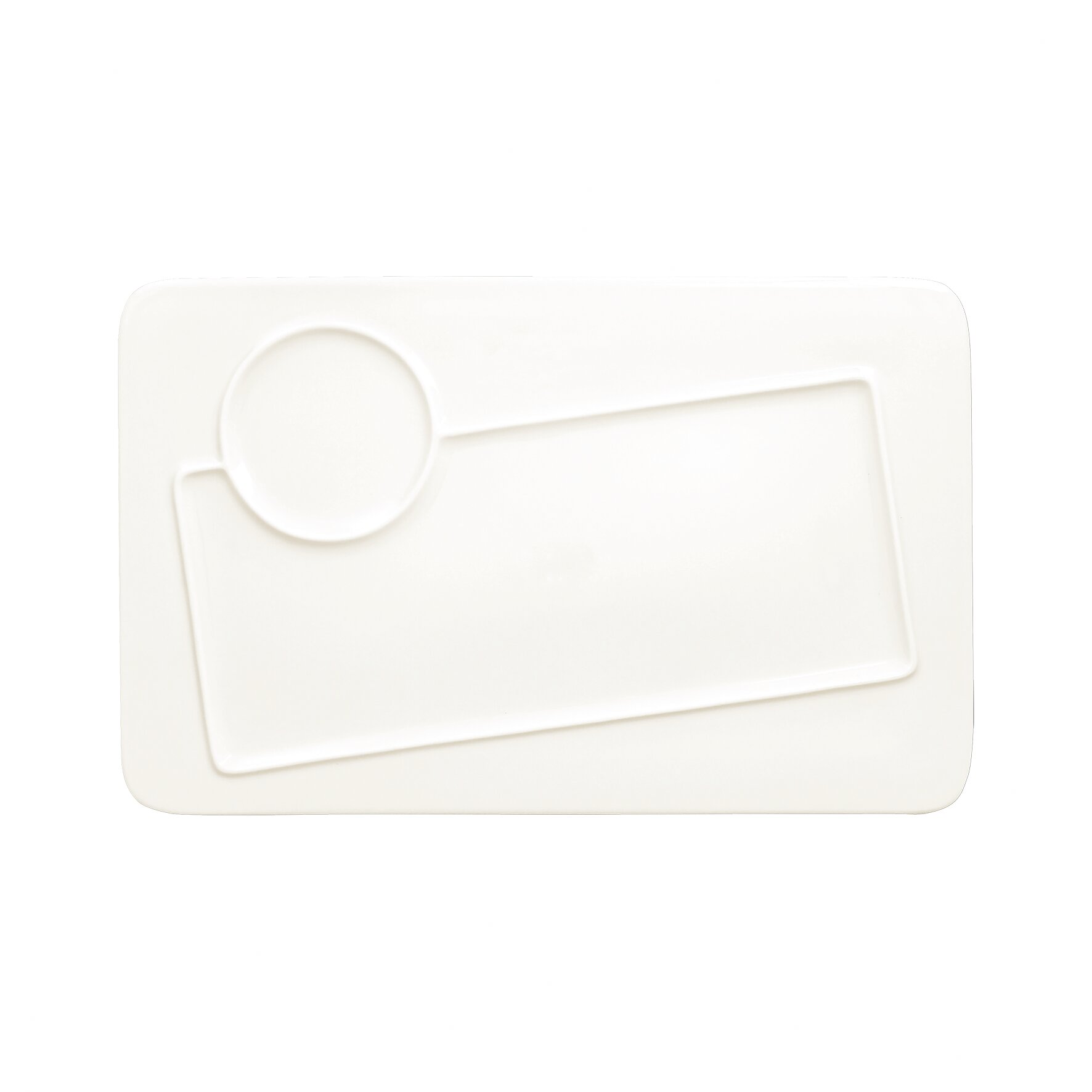 Teller rechteckig mit 2 Zonen create 350 x 220 mm plain-white