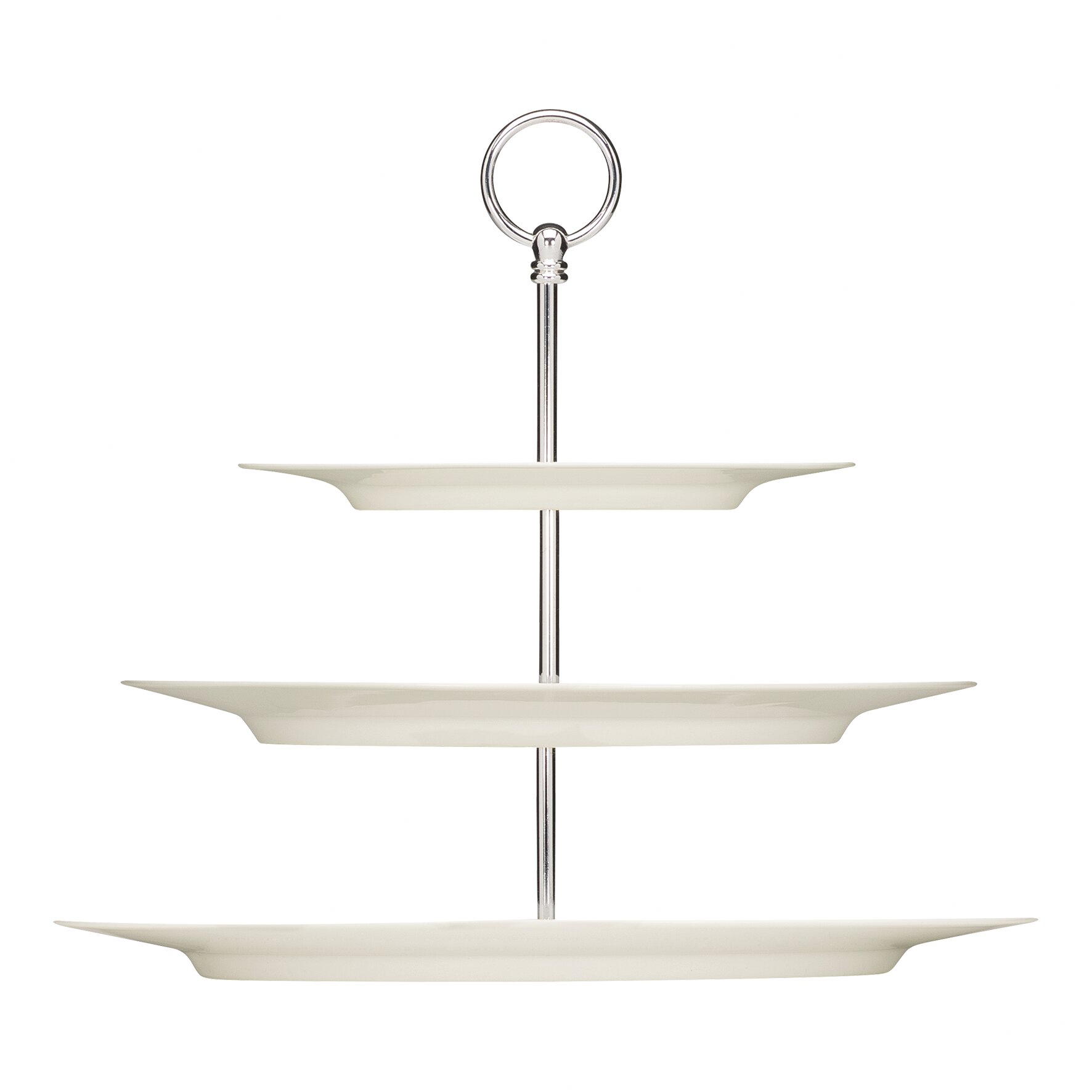 Etagere + Platte oval mit Fahne 3-fach  378 x 277 x 324 mm