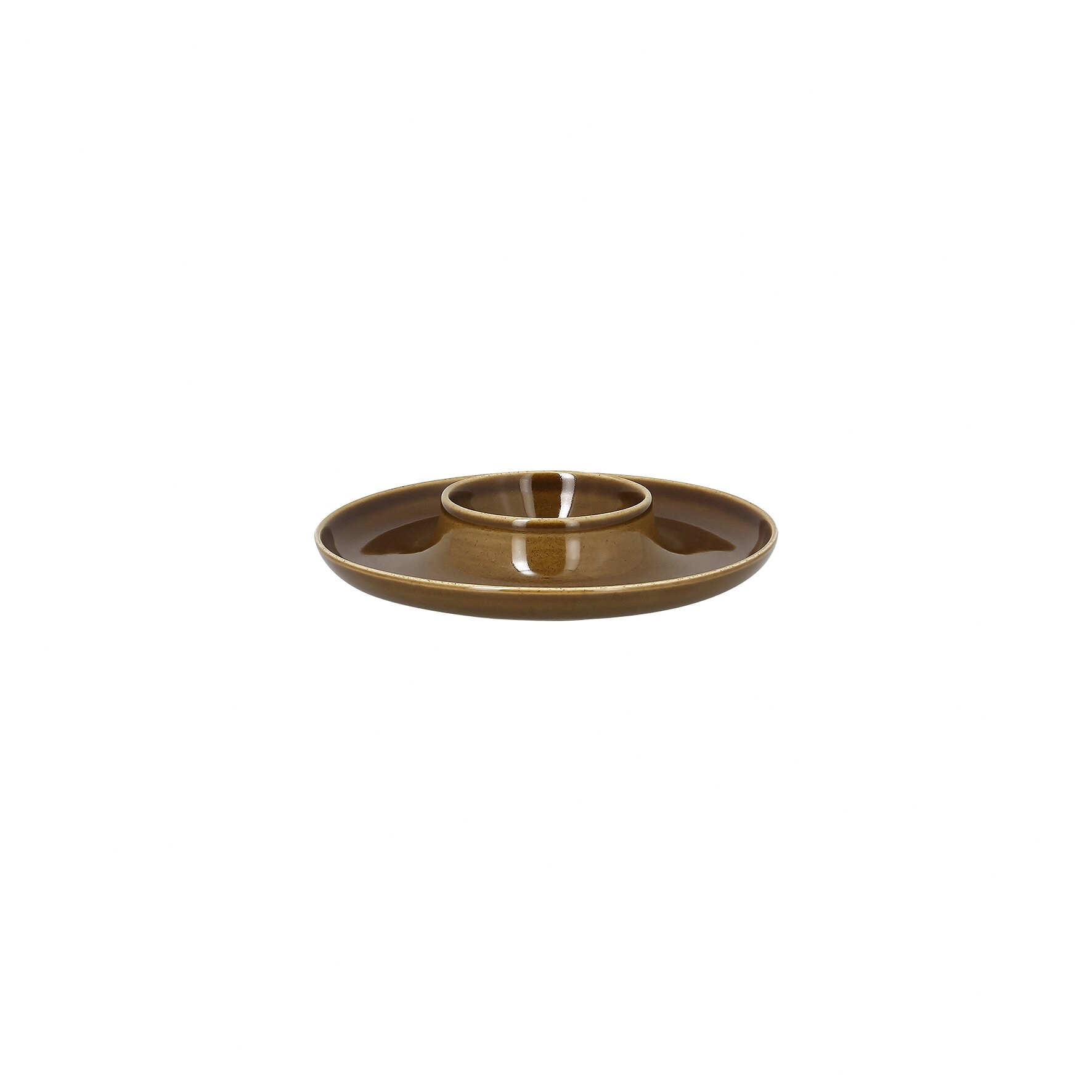 Teller rund mit Mittelteil tief ashore 190 mm caramel