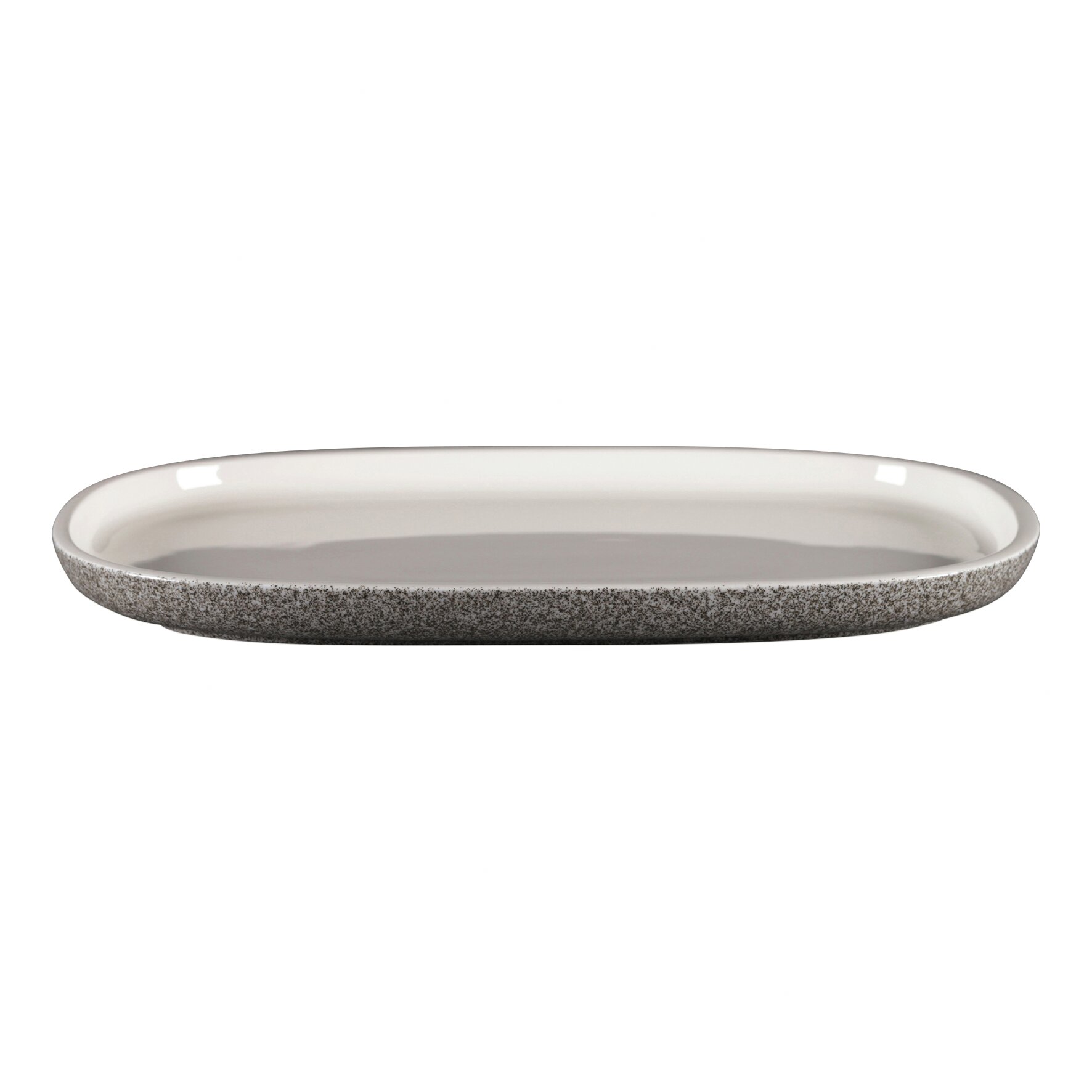 Platte oval flach 332 x 230 mm dual grey Ease Dual Grey