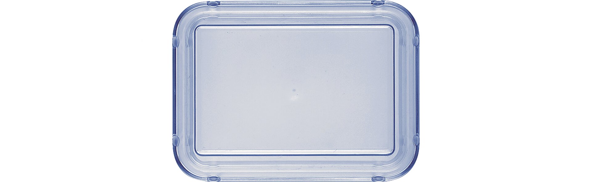 Deckel rechteckig / sehr hoch 175 x 129 mm blau-transparent
