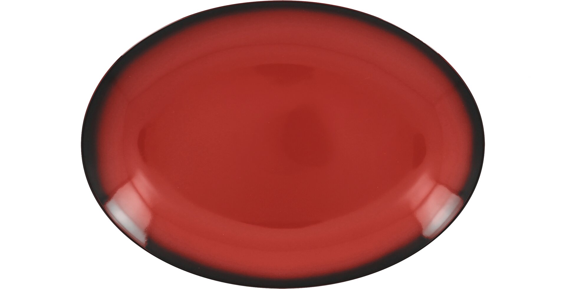 Platte oval 260 x 190 mm rot Lea