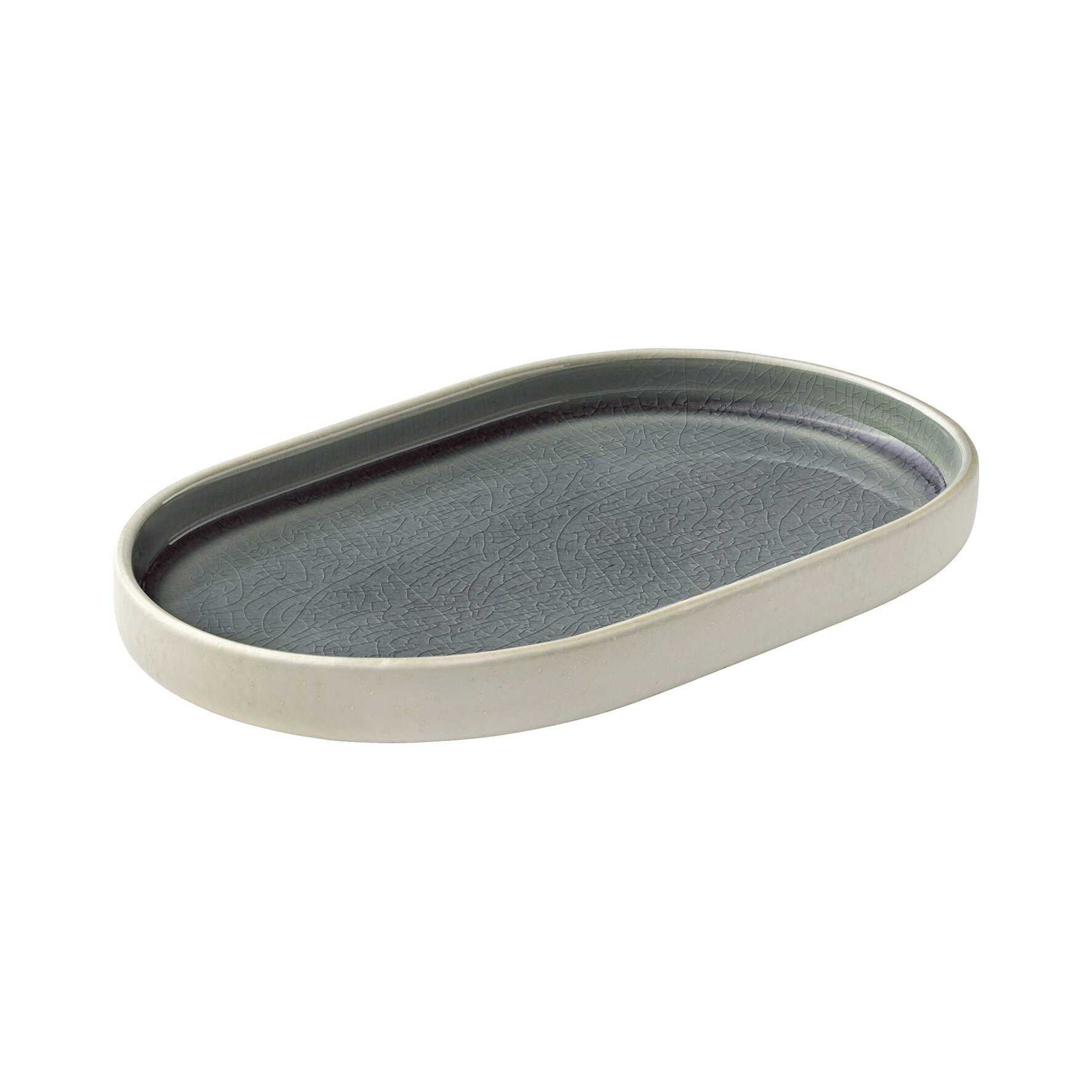 Platte oval 180 x 110 mm grau Nara grau