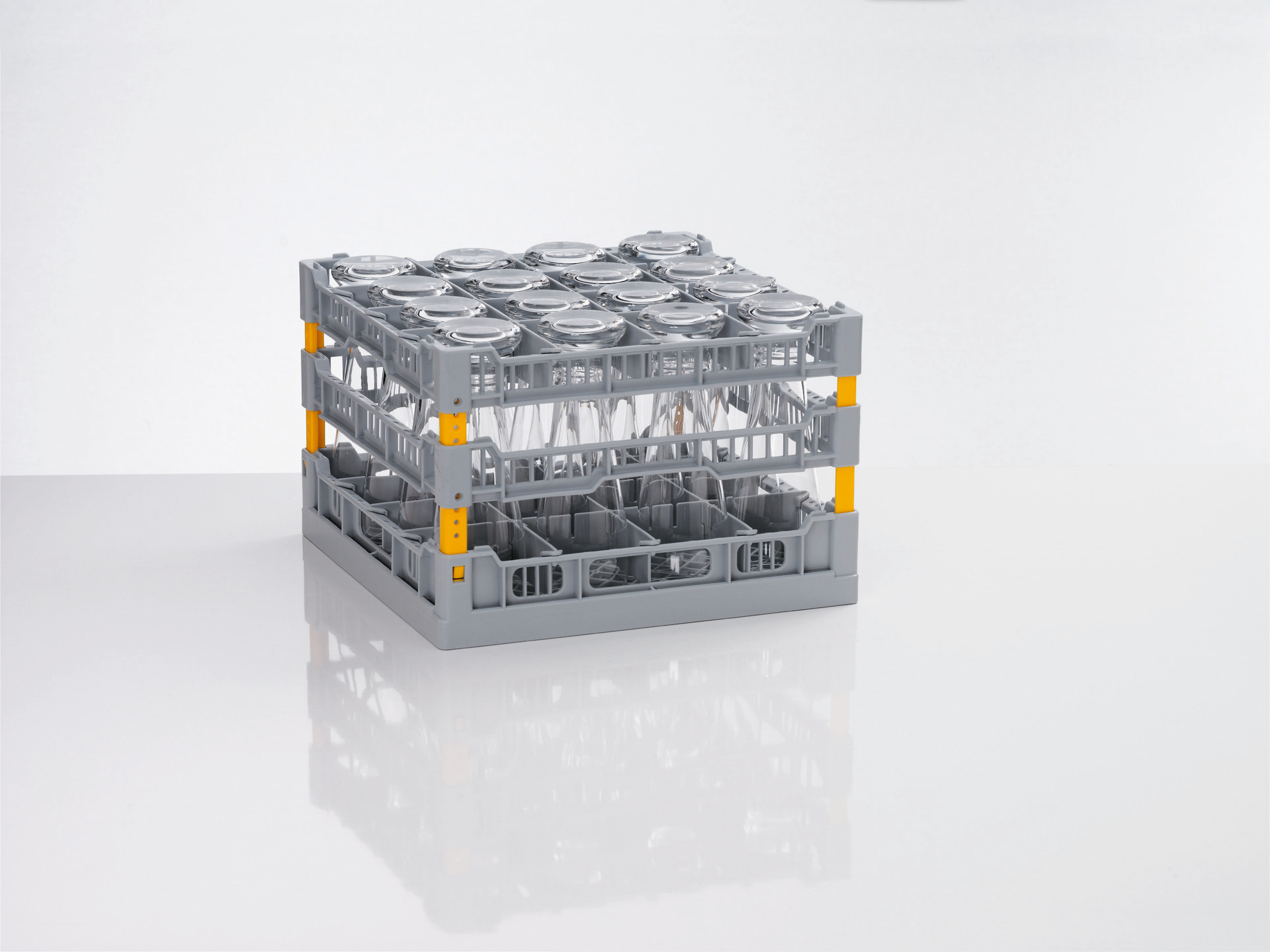 Gläserkorb Kunststoff für 16 Gläser / 400 x 400 mm / max. Glashöhe 240 mm