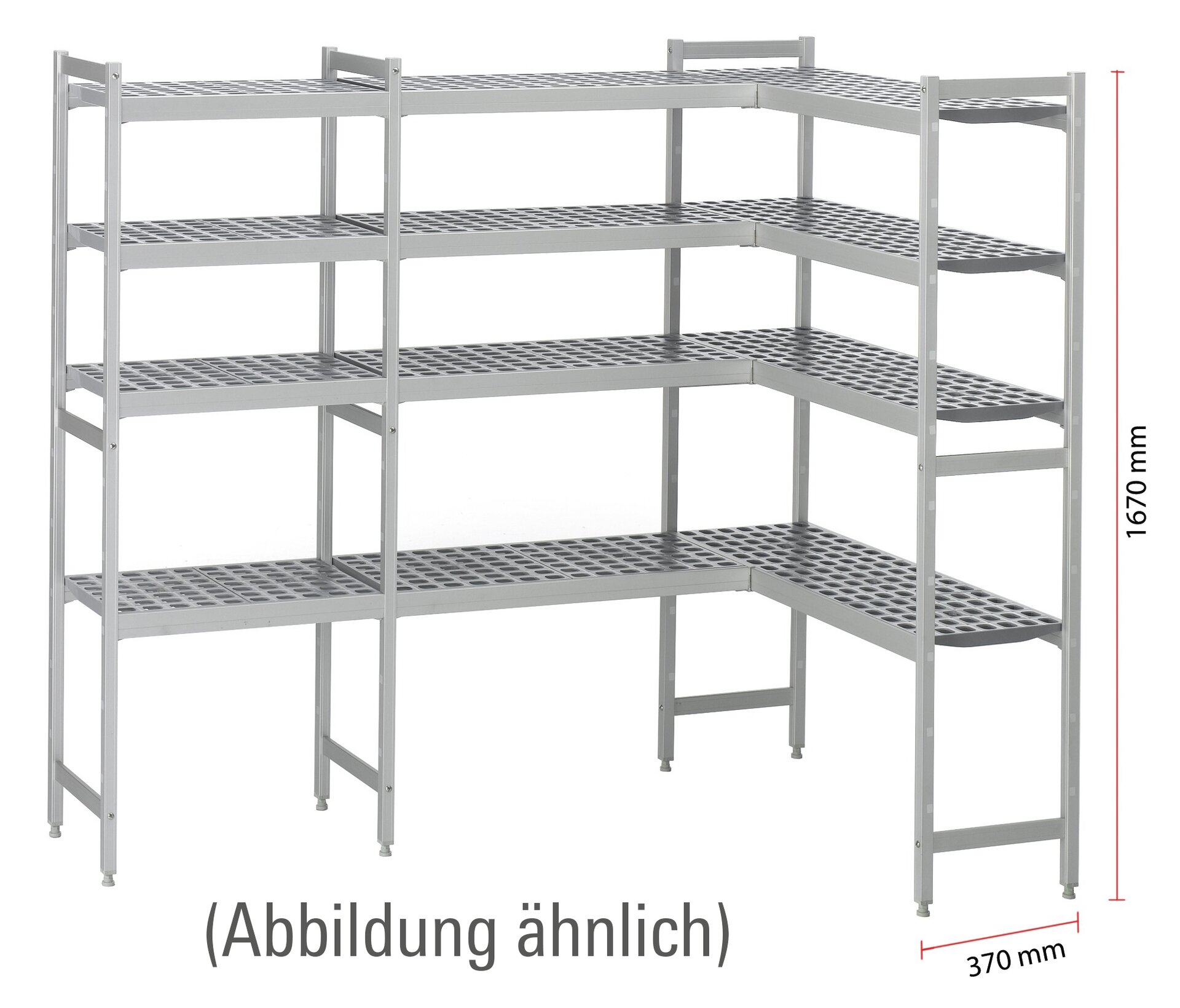 Kühlzellenregal 4 Etagen U-Form passend zu Kühlzelle 661040, 661053