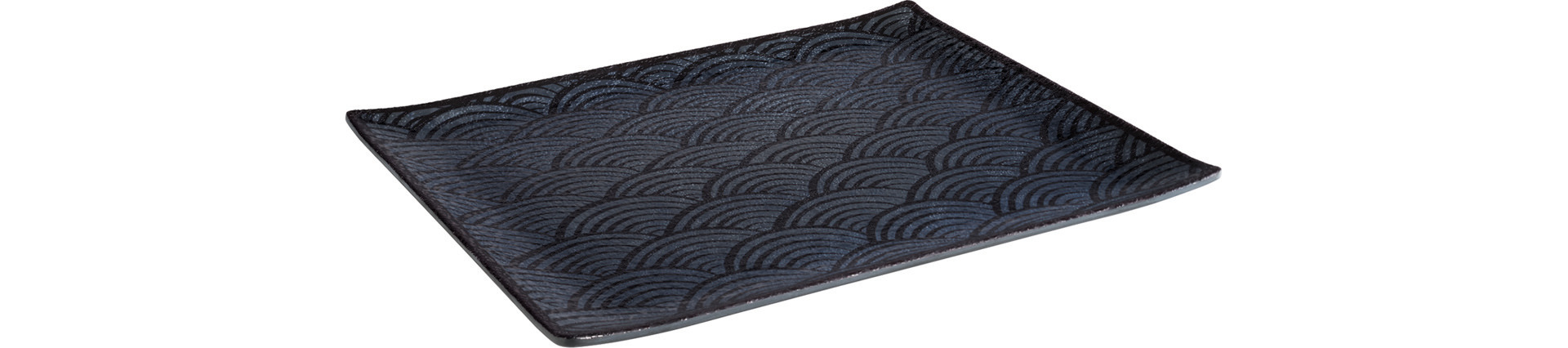 GN-Tablett GN 1/2 325 x 265 x 20 mm Melamin schwarz / innen Dekor GN-Tablett GN 1/2 325 x 265 x 20 mm Melamin schwarz / innen Dekor