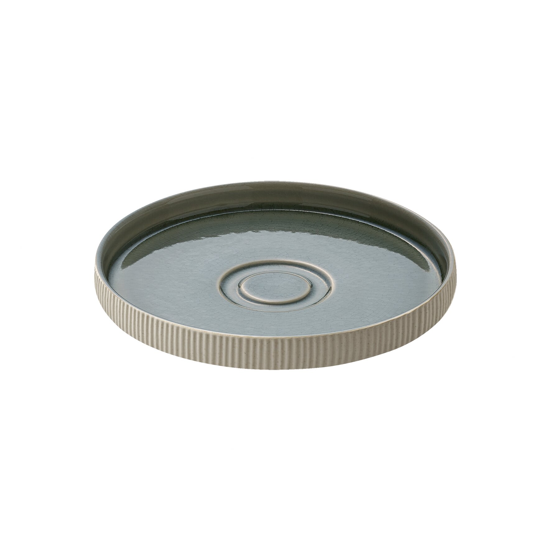 Untertasse rund Relief 150 mm grau Nara grau