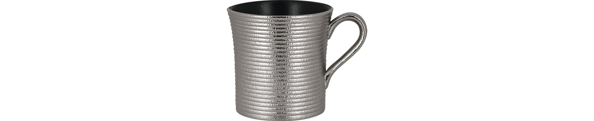 Kaffeetasse mit Reliefdekor 77 mm / 0,20 l silver