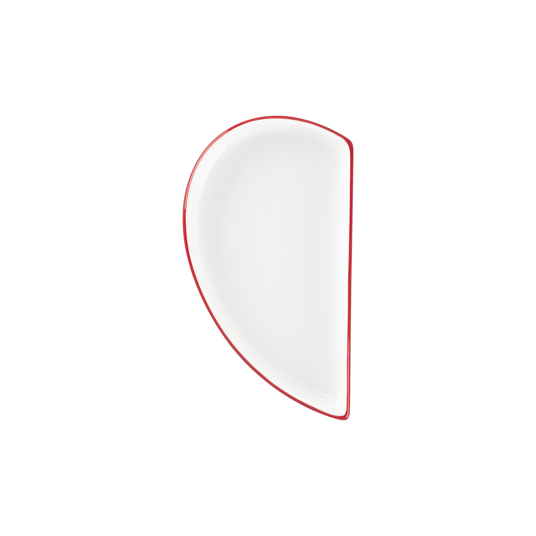 Teller flach ohne Rand / linke Hälfte 100 x 180 mm / 0,17 l rot Cliché