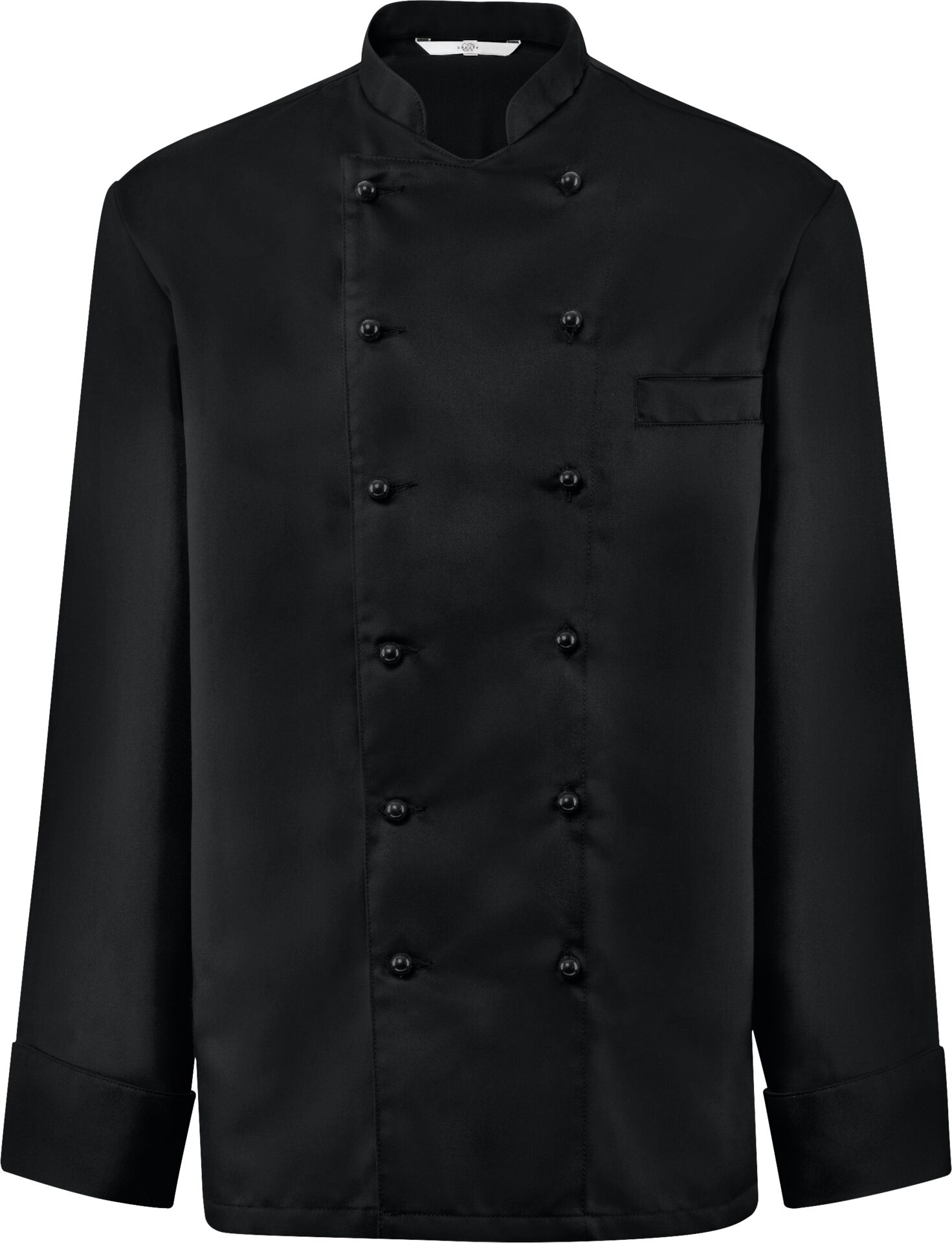 Kochjacke Herren langarm mit Brust- leistentasche schwarz Größe M