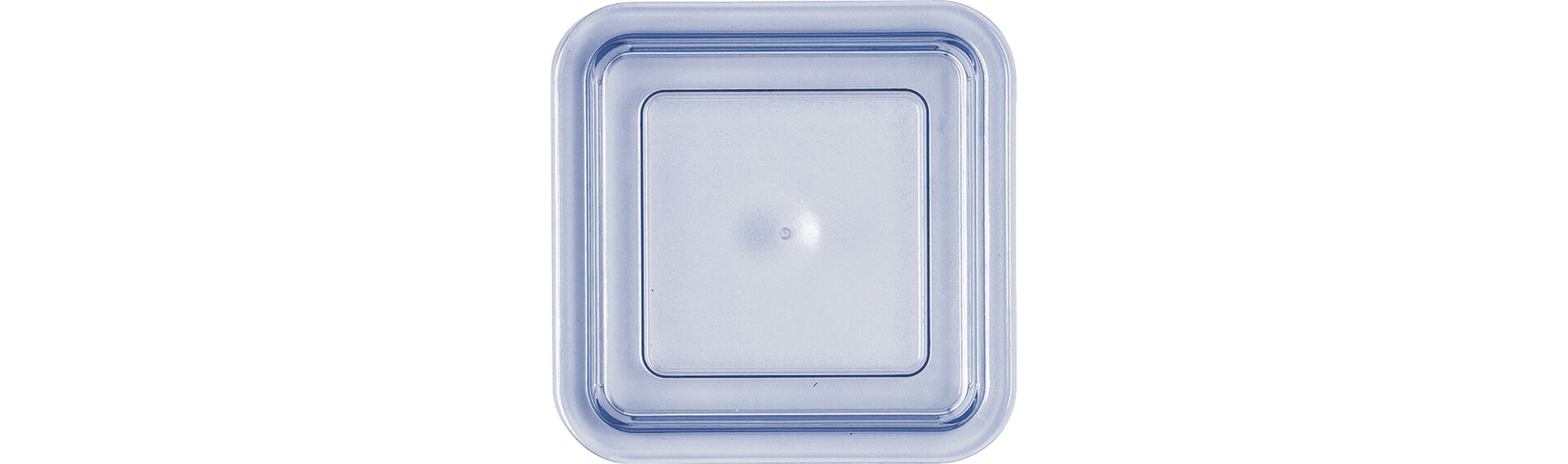 Deckel quadratisch / hoch 125 x 125 mm blau-transparent