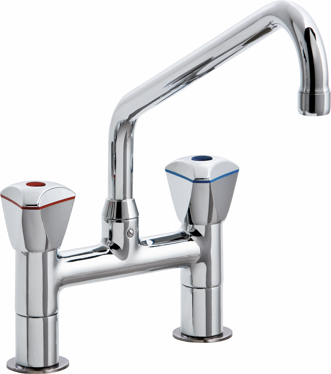 Zweigriff-Standarmatur, erhöht, Zweilochmontage, Schwenkhahn 300 mm