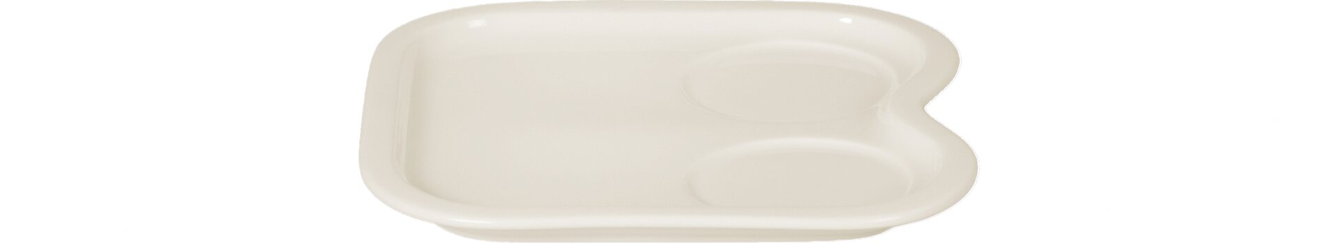Platte quadratisch 2 Ringe 200 mm crème