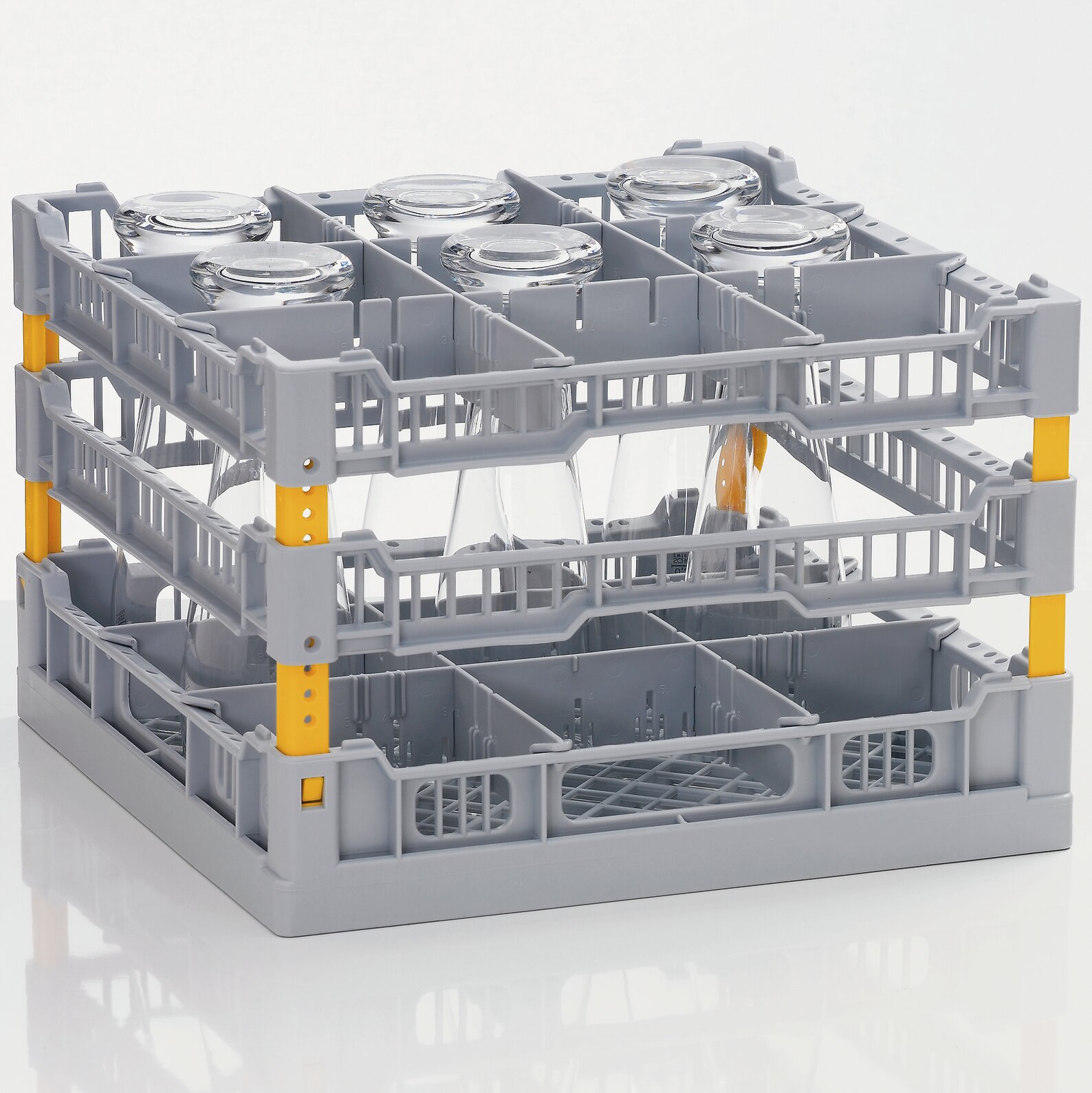 Gläserkorb Kunststoff für 9 Gläser / 400 x 400 mm / max. Glashöhe 240 mm