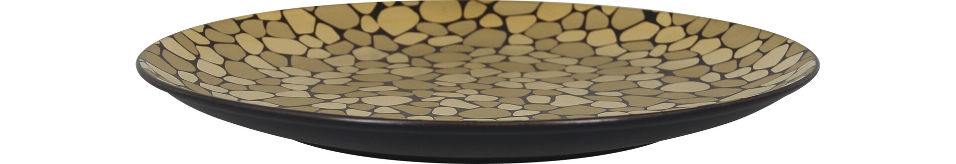 Coupteller flach 310 mm schwarz / gold